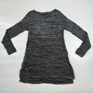 Ellen Tracy Sweater Women Small Black White Stretch Knit Cotton Blend Round Neck